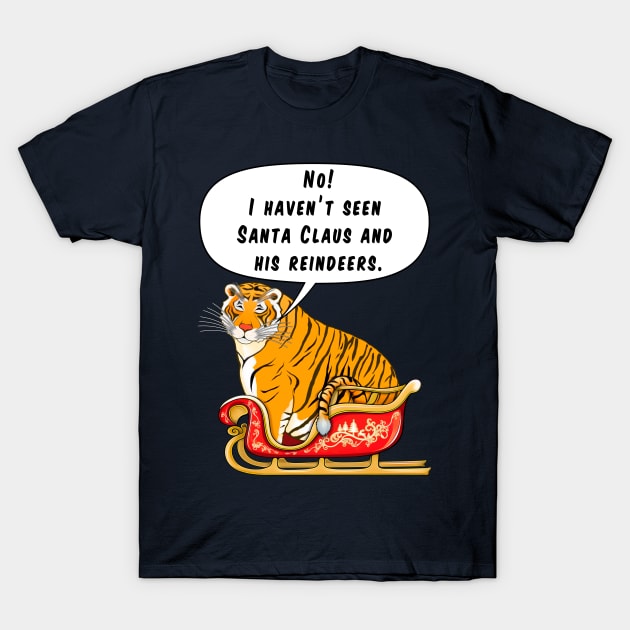 Meme fat tiger Christmas comics / Year of the Tiger /New Year 2022/ Tiger 2022 T-Shirt by SafSafStore